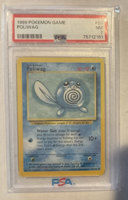 1999 POKEMON GAME BASE SET UNLIMITED #59 POLIWAG PSA 7 - Image 1