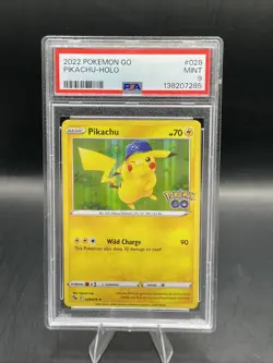 Pokemon Pikachu TCG Holo Rare Card 028/078 Pokemon Go 2022 PSA 9 - Image 1
