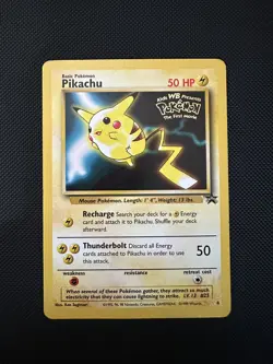 Pikachu #4 Black Star Promo Stamped Non-Holo WOTC Pokemon Card - LP+ - Image 1