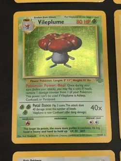 Vintage Holo Rare Pokemon Cards WOTC 1999- Base Set 2 Fossil Jungle MP/HP Raichu - Image 5