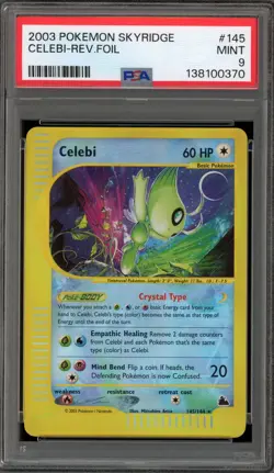 Pokemon Celebi Skyridge Crystal Reverse Holo Secret Rare #145 PSA 9 Mint - Image 1