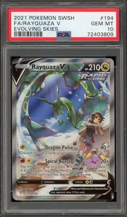 Pokemon Rayquaza V Evolving Skies Full Alt Art #194 PSA 10 Gem Mint - Image 1