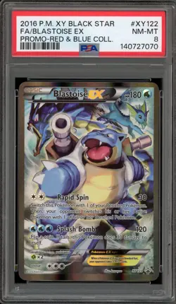 Pokemon Blastoise EX Red & Blue Coll. Black Star Full Art Promo XY122 PSA 8 - Image 1