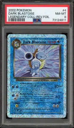 Pokemon Dark Blastoise Legendary Coll. Reverse Holo Rare #4 PSA 8 - Image 1