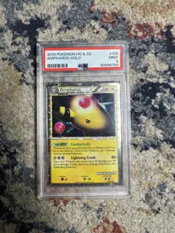 PSA 9 MINT - Ampharos PRIME 105/123 (HeartGold SoulSilver) Holo Pokemon Card - Image 1