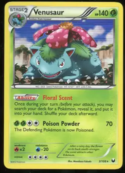 Pokemon TCG Venusaur Holo Rare Black & White Dark Explorers 3/108 NM - Image 1
