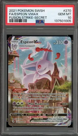 Pokemon Espeon VMAX Fusion Strike Secret Rare Full Alt Art #270 PSA 10 Gem Mint - Image 1