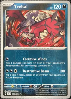 Yveltal 035/064 Sv: Shrouded Fable Reverse Holo - Pokemon Card - Image 1