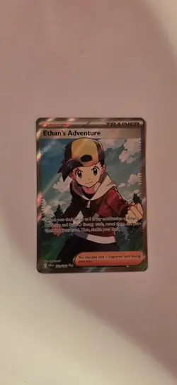 Pokemon TCG Ethan's Adventure Full Art Trainer Card Destined Rivals 221/182 - Image 1