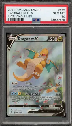 Pokemon Dragonite V Evolving Skies Full Alt Art #192 PSA 10 Gem Mint - Image 1