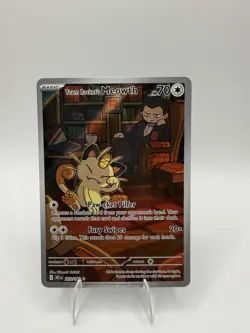 Pokemon Team Rocket's Meowth 203/182 Destined Rivals Illustration Rare Holo - Image 1