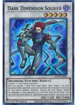 Yugioh - Dark Dimension Soldier (Super Rare) (1st Edition) - BACH-EN043 P - Image 1