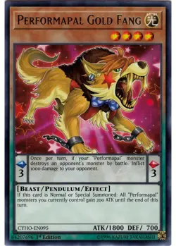 Yugioh - Performapal Gold Fang (Rare) (1st Edition) - CYHO-EN095 P - Image 1