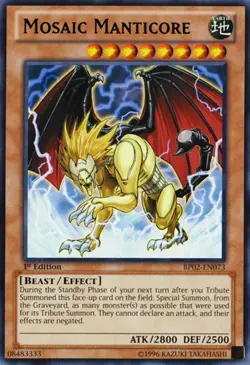 Yugioh - Mosaic Manticore (Mosaic Rare) (Unlimited) - BP02-EN073 P - Image 1