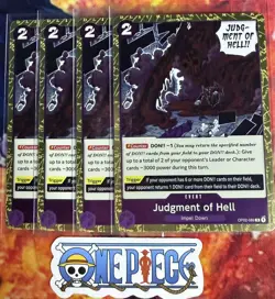 4x One Piece OP02-089 R Judgment of Hell - English - Playset - TCG - Foil - NM/M - Image 1