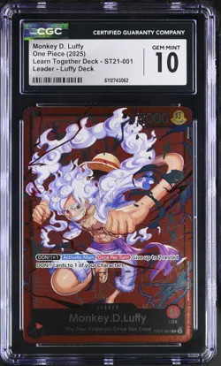 2025 One Piece MONKEY D. LUFFY #ST21-001 Learn Together Deck - CGC GEM MT 10!!! - Image 1