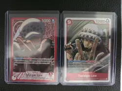 One Piece TCG OP14-001 Trafalgar Law Leader Alt Art and OP14-009 SR - Image 1