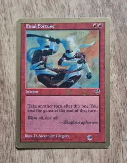 Final Fortune MTG Card from 1998 ~ Ben Rubin World Champs Deck ~ Good Condition - Image 1
