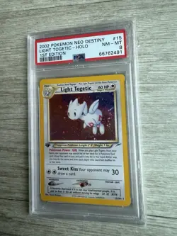 Pokemon Light Togetic Neo Destiny 1st Edition Holo Rare #15 PSA 8 - Image 1