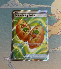 Pokemon TCG Buddy-Buddy Poffin 167/132 Mega Evolution Full Art Trainer Card NM - Image 1