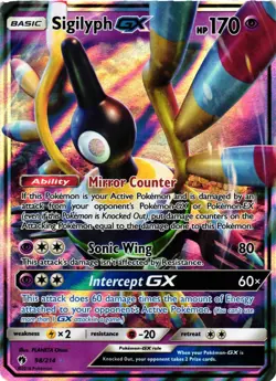 Pokemon TCG Sigilyph GX Sun & Moon Lost Thunder 98/214 Regular Ultra Rare VLP - Image 1