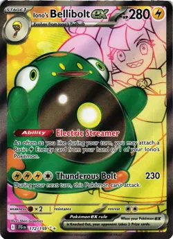 Pokemon TCG Ionos Bellibolt EX 172/159 SV09 Journey Together Ultra Rare NM - Image 1