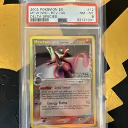Pokemon Mewtwo EX Delta Species Reverse Holo Rare #12 PSA 8 NM-MT 12/113 POP 200 - Image 1