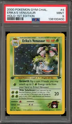 Pokemon Erika's Venusaur Gym Challenge 1st Edition Holo Rare #4 PSA 9 Mint - Image 1