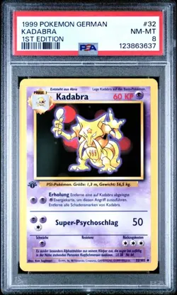 PSA 8 1999 POKEMON KADABRA 1ST EDITION - Image 1