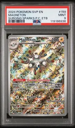 Pokemon Center Stamped Promo Magneton SVP 159 PSA 9 Surging Sparks Gem Mint - Image 1
