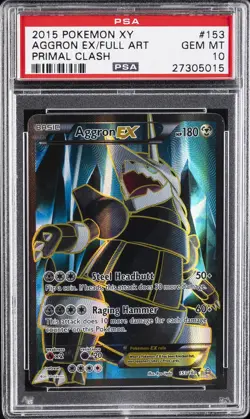 2015 POKEMON XY PRIMAL CLASH #153 FULL ART/AGGRON EX PSA 10 - Image 1