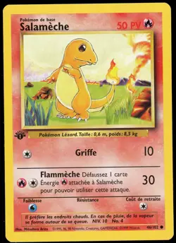 Pokemon TCG Charmander Non-Holo Common French 1st Edtion Base Set 46/102 LP - Image 1