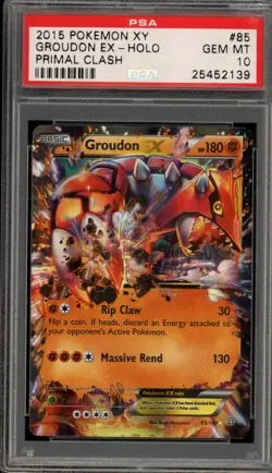 Pokemon Groudon EX XY Primal Clash Holo Ultra Rare #85 PSA 10 Gem Mint - Image 1