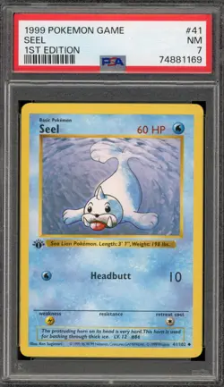 Pokemon Seel Base Set Shadowless 1st Edition #41 PSA 7 - Image 1