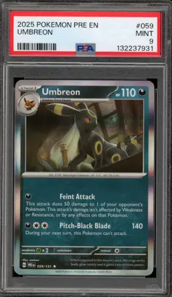 Pokemon Umbreon Prismatic Evolutions Holo Rare #059 PSA 9 Mint - Image 1