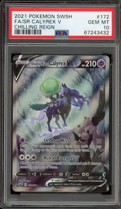Pokemon Shadow Rider Calyrex V Chilling Reign Full Alt Art #172 PSA 10 Gem Mint - Image 1