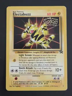 Electabuzz Pokemon TCG 1999 Stamped WB Kids First Movie Promo - Image 1