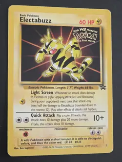 Electabuzz Pokemon TCG 1999 Stamped WB Kids First Movie Promo - Image 2