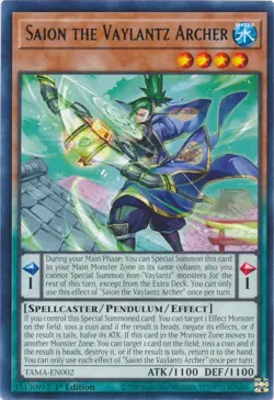 Yugioh - Saion the Vaylantz Archer (Rare) (1st Edition) - TAMA-EN002 P - Image 1