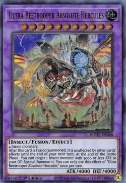 Yugioh Ultra Beetrooper Absolute Hercules (Ultra Rare 1st Edition) BODE-EN088 P - Image 1