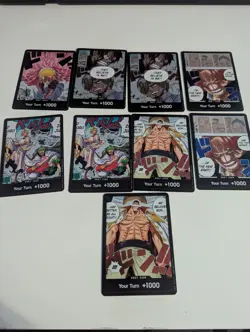 Lot of English One Piece DON Cards 9x cards Near Mint - Image 1