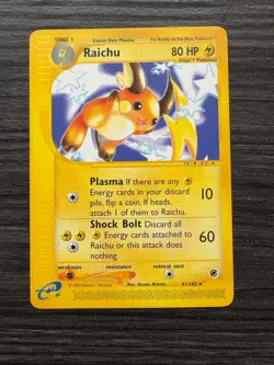 Pokemon TCG Raichu Expedition Base Set 61/165 Card, Regular Rare - Image 1