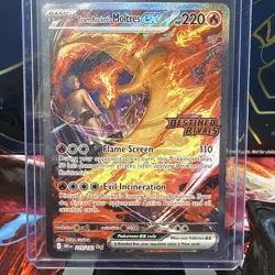 Pokemon TCG Team Rockets Moltres EX Destined Rivals Card 229/182 SIR Stamped - Image 1