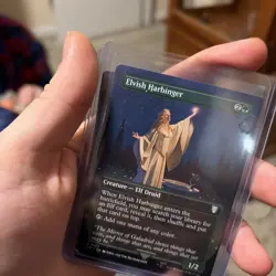 PLAYSET Of 4 Elvish Harbinger (Borderless) Mtg Lotr - Image 3