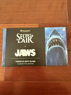 MTG Secret Lair Jaws: Terror of Amity Island Rainbow Foil Edition New/Sealed - Image 1