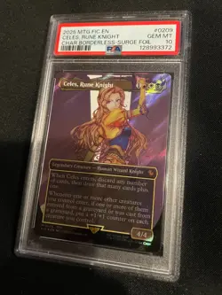 Celes Rune Knight Final Fantasy MtG Borderless Surge Foil #0209 PSA 10 Gem Mint! - Image 1