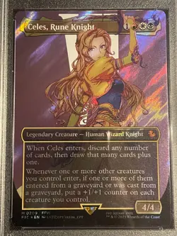 Celes Rune Knight Final Fantasy MtG Borderless Surge Foil #0209 PSA 10 Gem Mint! - Image 3