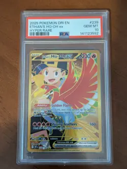 PSA 10 GEM MT Ethan's Ho-Oh ex 239/182 Pokemon Destined Rivals Hyper Rare - Image 1