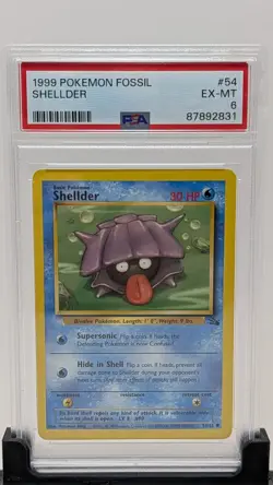 Pokemon 1999 Fossil Shellder #54/62 PSA 6 English - Image 1