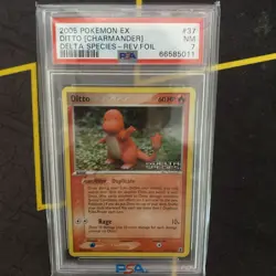 2005 Pokemon EX Delta Species Ditto Charmander Rev Holo PSA 7 - Image 1